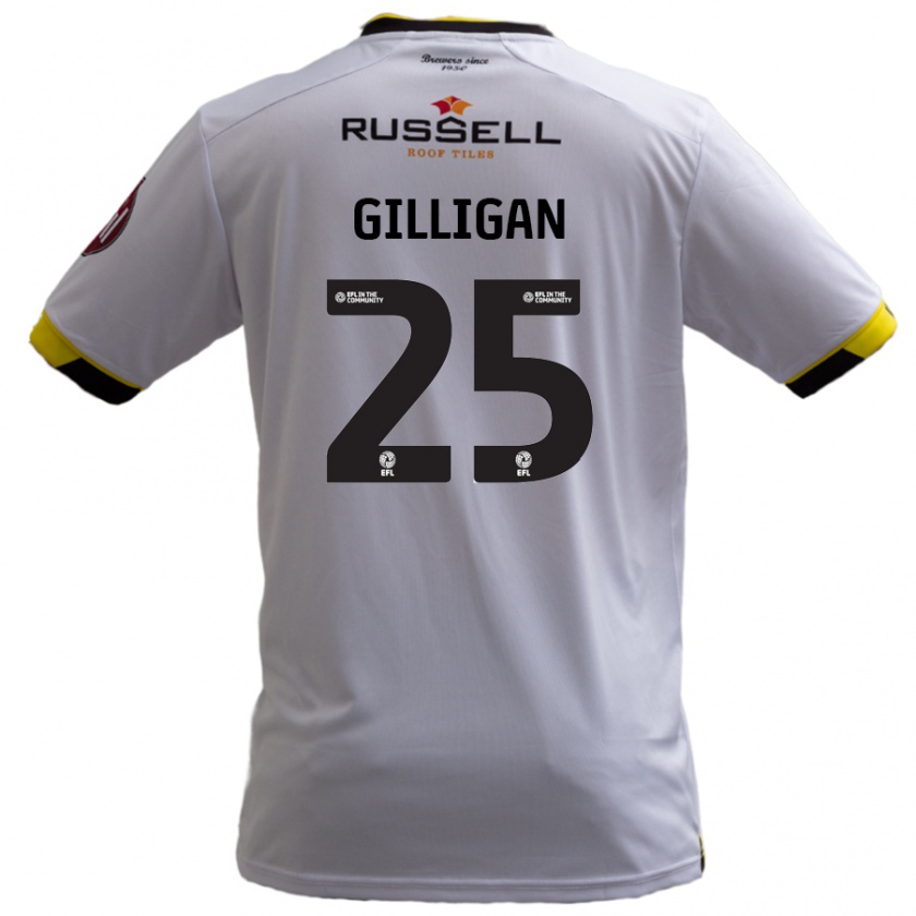 Kandiny Kinder Ciaran Gilligan #25 Weiß Auswärtstrikot Trikot 2024/25 T-Shirt