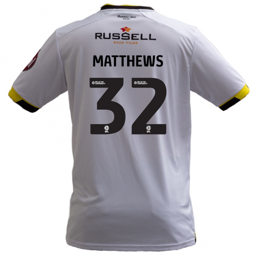 Kandiny Kinder Daniel Matthews #32 Weiß Auswärtstrikot Trikot 2024/25 T-Shirt