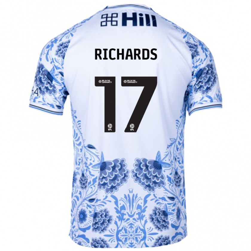 Kandiny Kinder Taylor Richards #17 Weiß Blau Auswärtstrikot Trikot 2024/25 T-Shirt