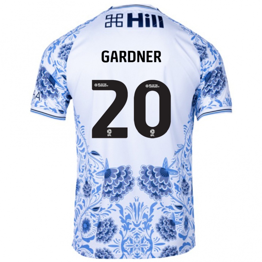 Kandiny Kinder Gary Gardner #20 Weiß Blau Auswärtstrikot Trikot 2024/25 T-Shirt