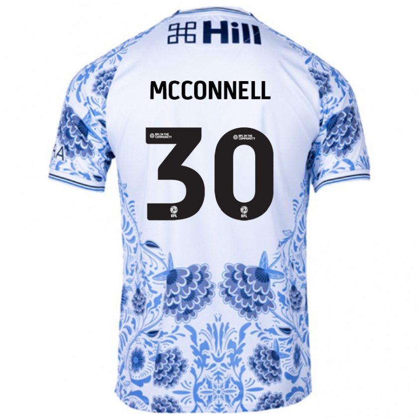 Kandiny Kinder Glenn Mcconnell #30 Weiß Blau Auswärtstrikot Trikot 2024/25 T-Shirt