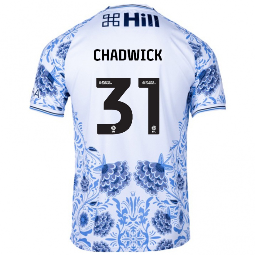 Kandiny Kinder Louis Chadwick #31 Weiß Blau Auswärtstrikot Trikot 2024/25 T-Shirt