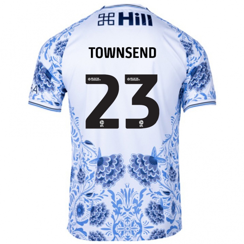 Kandiny Kinder Eleanor Townsend #23 Weiß Blau Auswärtstrikot Trikot 2024/25 T-Shirt