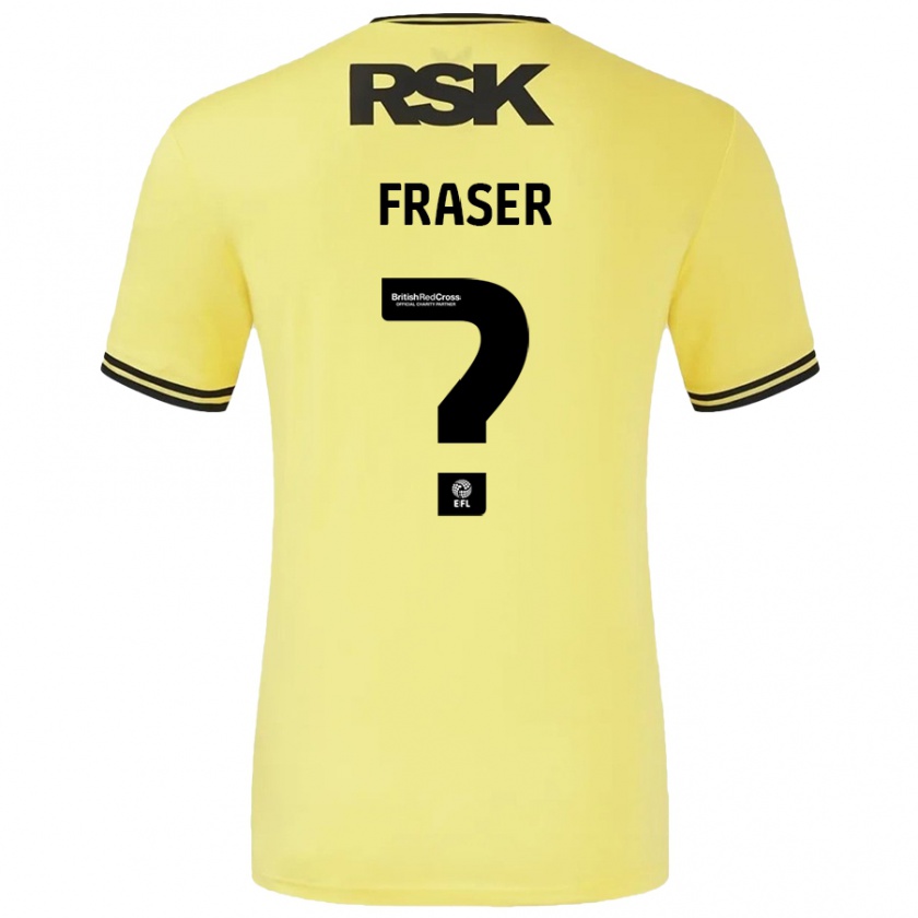 Kandiny Kinder Scott Fraser #0 Gelb Schwarz Auswärtstrikot Trikot 2024/25 T-Shirt