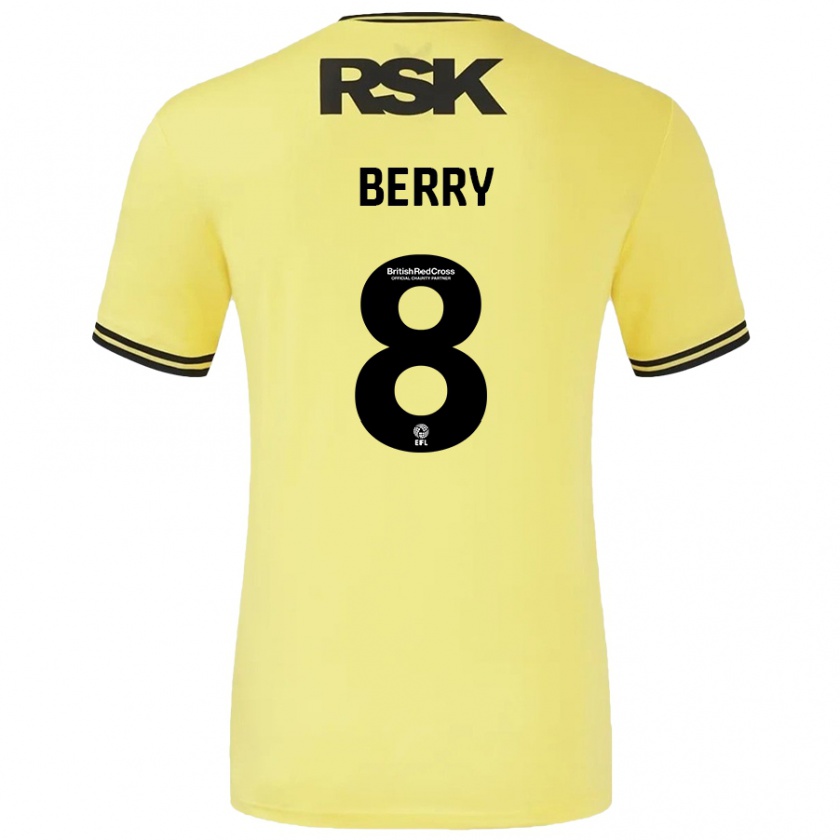 Kandiny Kinder Luke Berry #8 Gelb Schwarz Auswärtstrikot Trikot 2024/25 T-Shirt