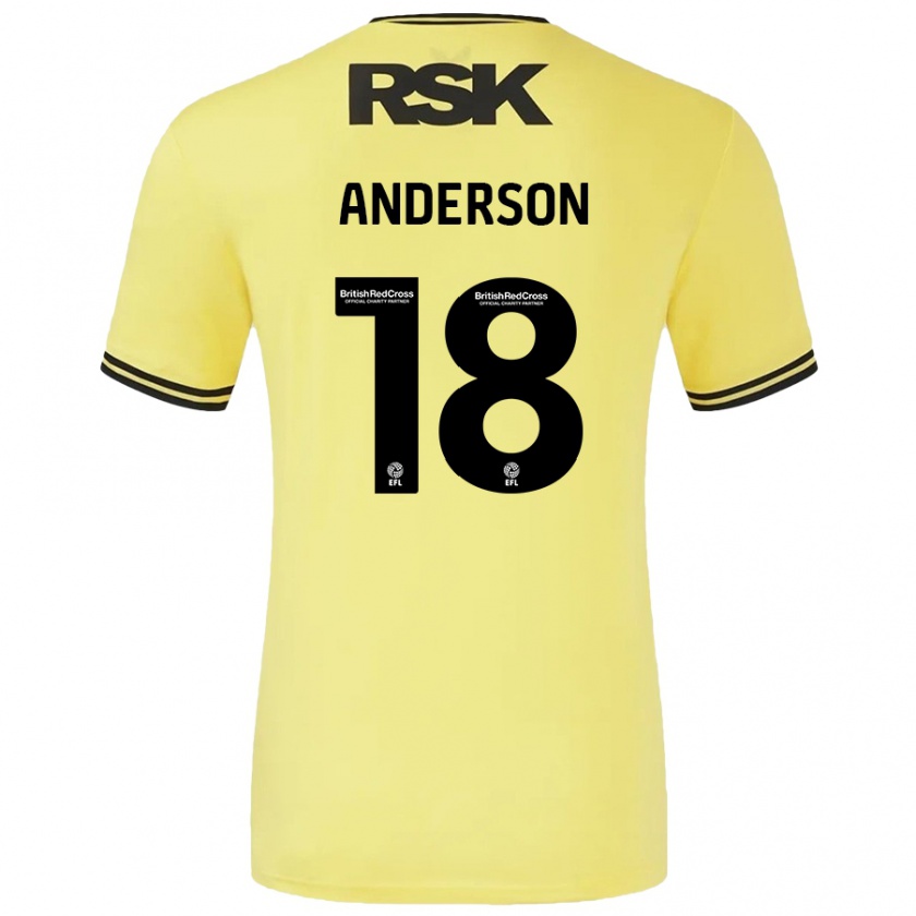 Kandiny Kinder Karoy Anderson #18 Gelb Schwarz Auswärtstrikot Trikot 2024/25 T-Shirt