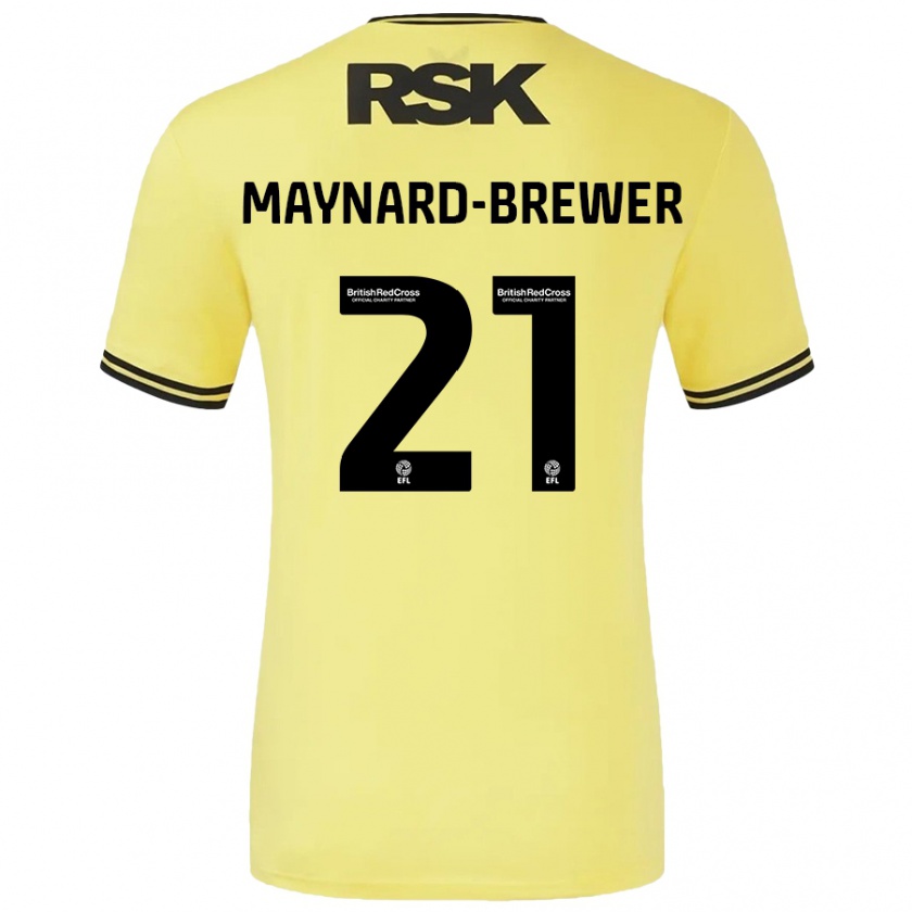 Kandiny Kinder Ashley Maynard-Brewer #21 Gelb Schwarz Auswärtstrikot Trikot 2024/25 T-Shirt