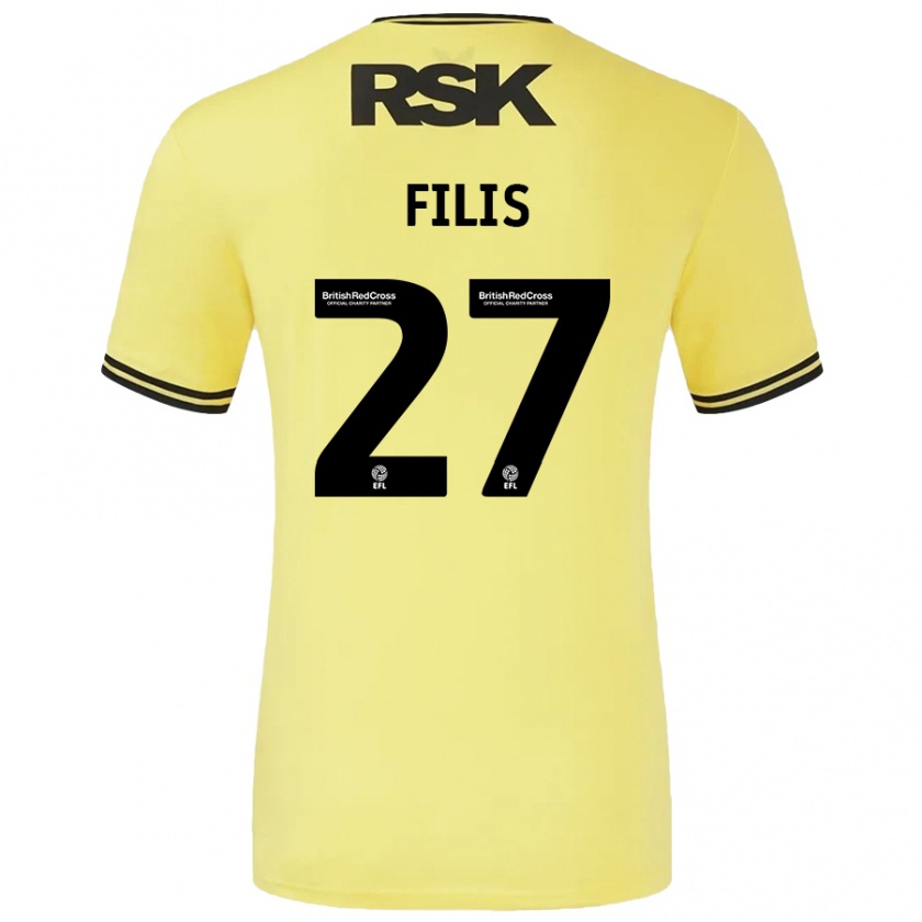 Kandiny Kinder Melisa Filis #27 Gelb Schwarz Auswärtstrikot Trikot 2024/25 T-Shirt