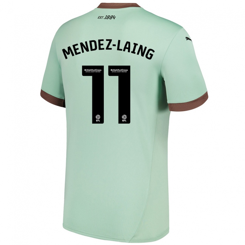 Kandiny Kinder Nathaniel Méndez-Laing #11 Blassgrün Auswärtstrikot Trikot 2024/25 T-Shirt