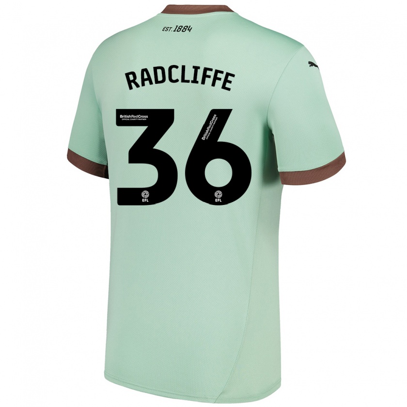 Kandiny Kinder Ben Radcliffe #36 Blassgrün Auswärtstrikot Trikot 2024/25 T-Shirt