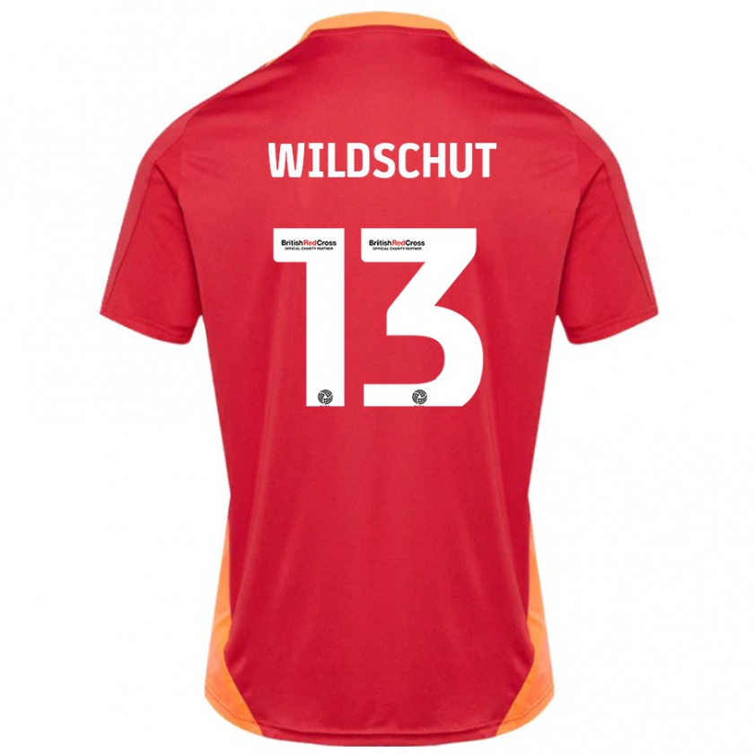 Kandiny Kinder Yanic Wildschut #13 Blau Cremeweiß Auswärtstrikot Trikot 2024/25 T-Shirt