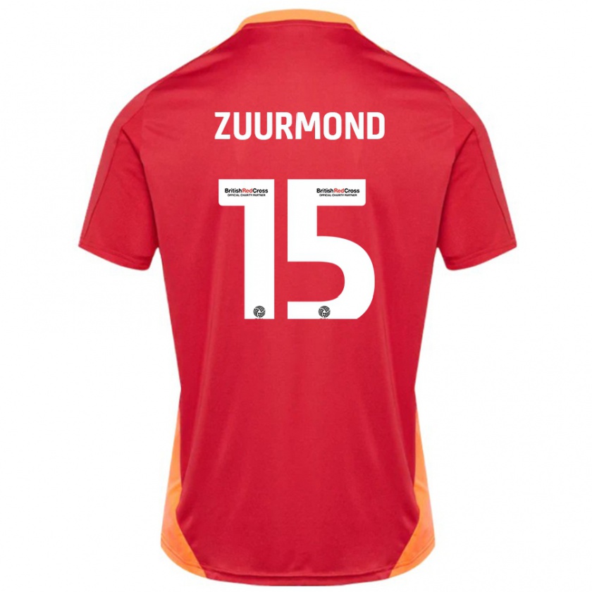 Kandiny Kinder Ishbel Zuurmond #15 Blau Cremeweiß Auswärtstrikot Trikot 2024/25 T-Shirt