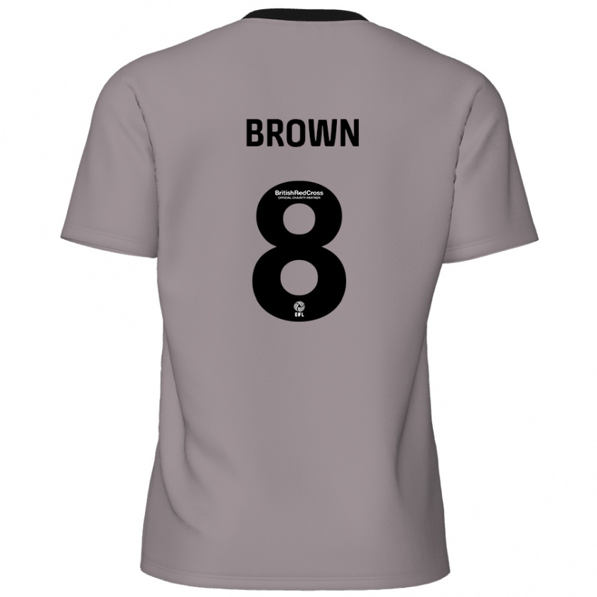 Kandiny Kinder Jordan Brown #8 Grau Auswärtstrikot Trikot 2024/25 T-Shirt