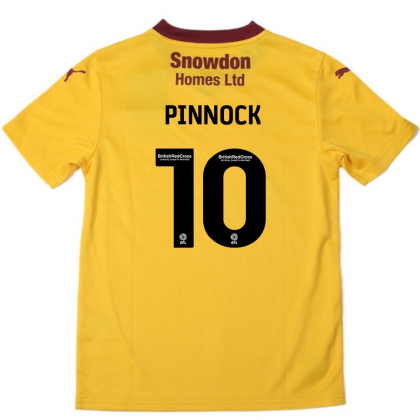 Kandiny Kinder Mitch Pinnock #10 Orange Burgunderrot Auswärtstrikot Trikot 2024/25 T-Shirt