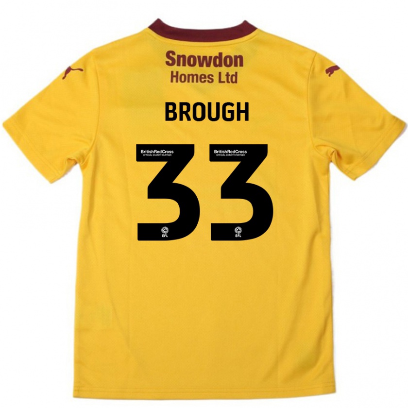 Kandiny Kinder Patrick Brough #33 Orange Burgunderrot Auswärtstrikot Trikot 2024/25 T-Shirt