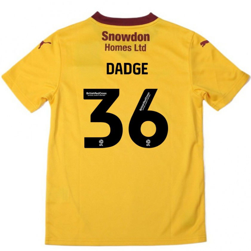 Kandiny Kinder James Dadge #36 Orange Burgunderrot Auswärtstrikot Trikot 2024/25 T-Shirt