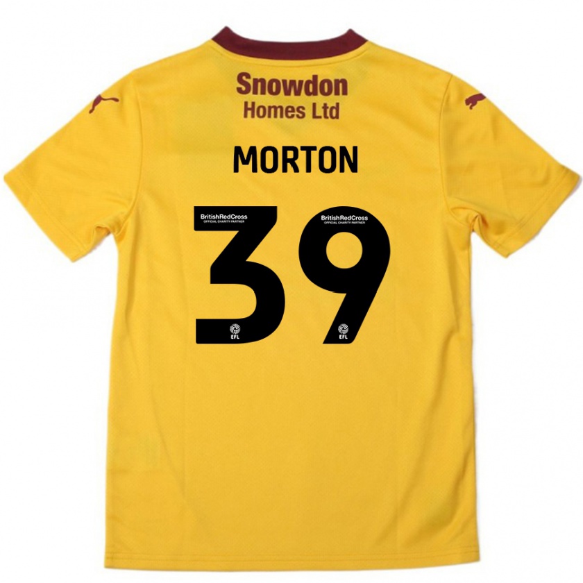 Kandiny Kinder Callum Morton #39 Orange Burgunderrot Auswärtstrikot Trikot 2024/25 T-Shirt