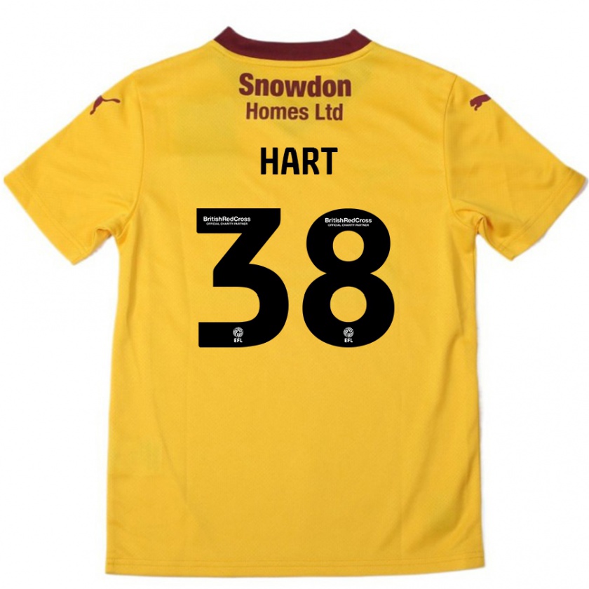 Kandiny Kinder Jamari Hart #38 Orange Burgunderrot Auswärtstrikot Trikot 2024/25 T-Shirt