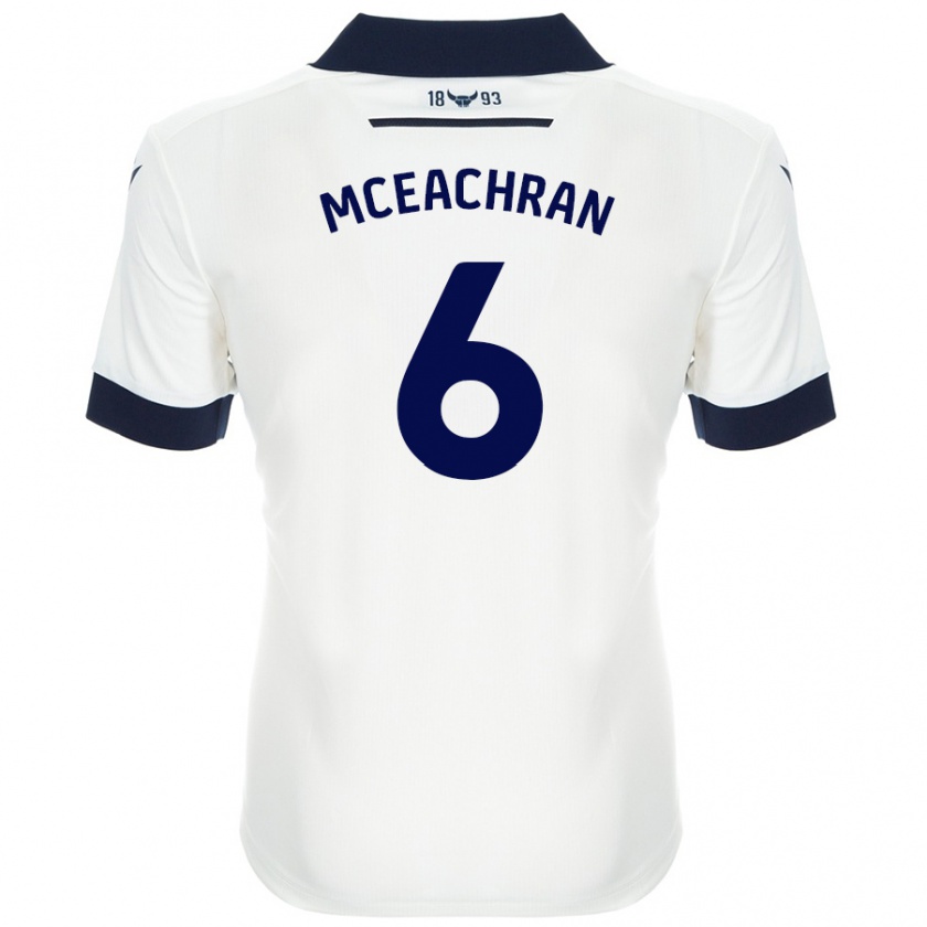 Kandiny Kinder Josh Mceachran #6 Weiß Marineblau Auswärtstrikot Trikot 2024/25 T-Shirt