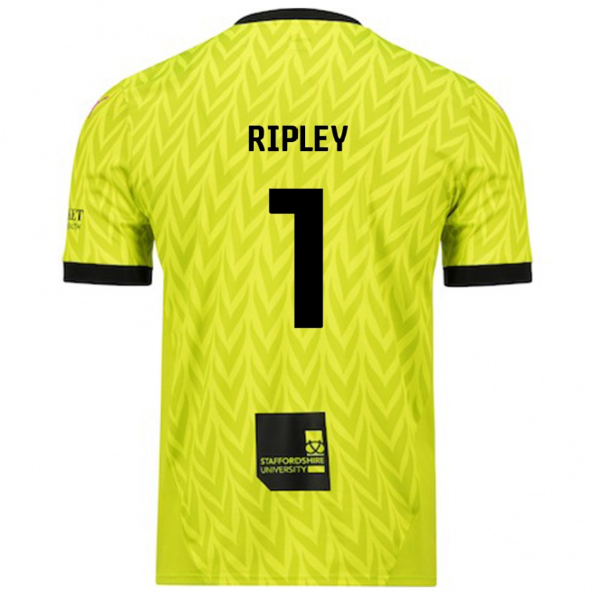 Kandiny Kinder Connor Ripley #1 Fluoreszierend Grün Auswärtstrikot Trikot 2024/25 T-Shirt