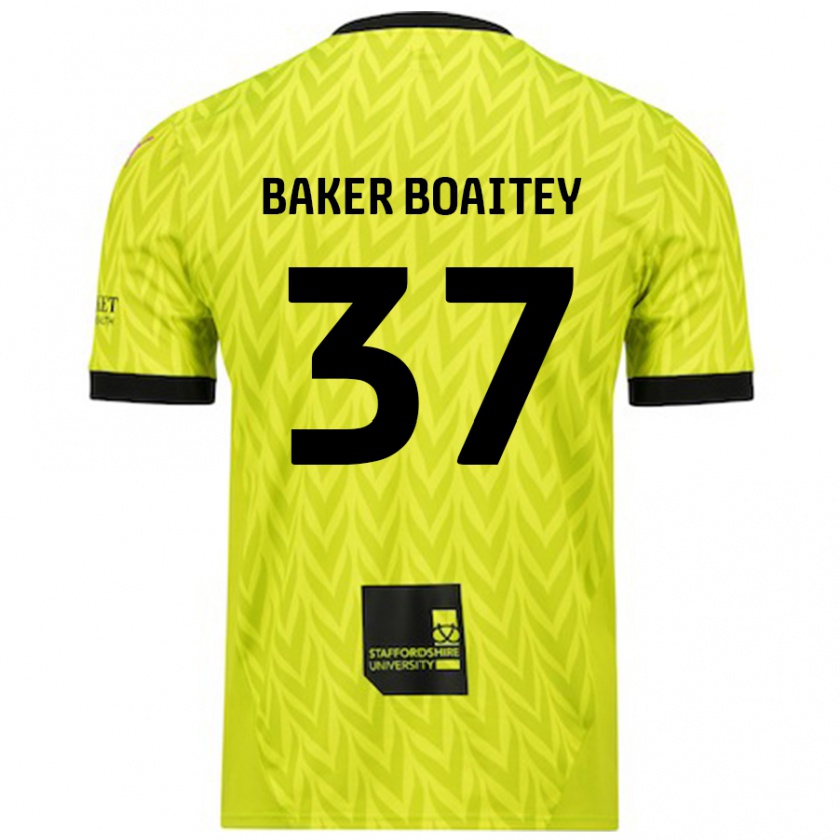 Kandiny Kinder Benicio Baker-Boaitey #37 Fluoreszierend Grün Auswärtstrikot Trikot 2024/25 T-Shirt