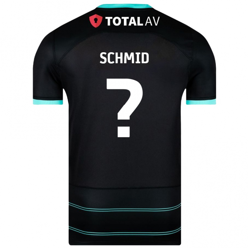 Kandiny Kinder Nicolas Schmid #0 Schwarz Auswärtstrikot Trikot 2024/25 T-Shirt