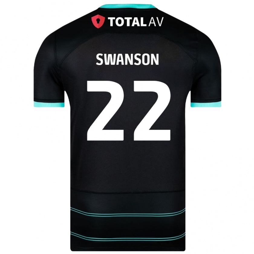 Kandiny Kinder Zak Swanson #22 Schwarz Auswärtstrikot Trikot 2024/25 T-Shirt