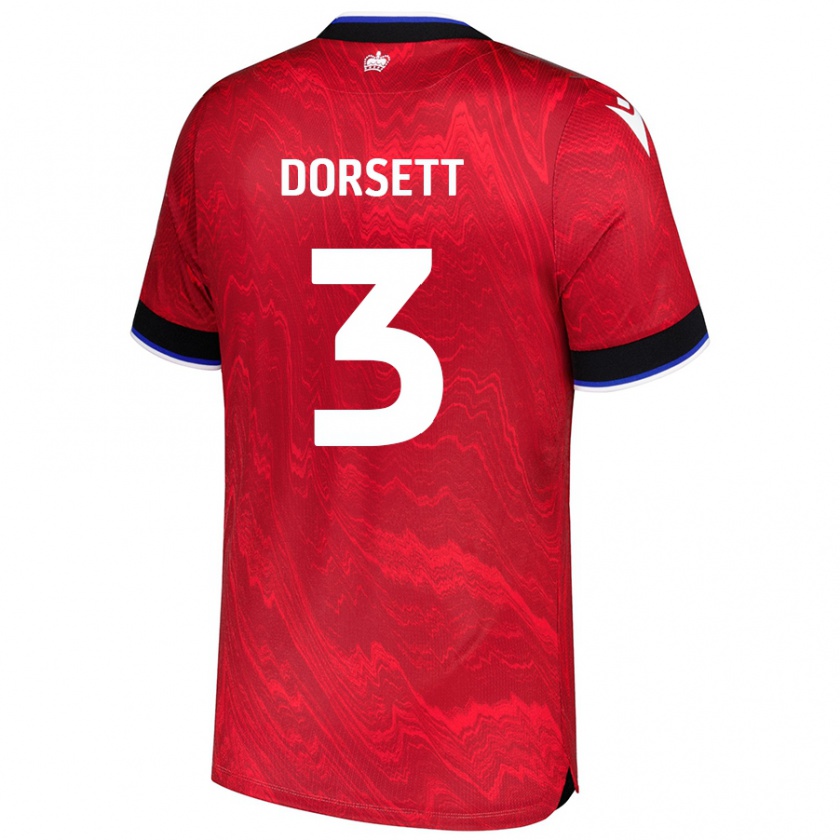 Kandiny Kinder Jeriel Dorsett #3 Rot Schwarz Auswärtstrikot Trikot 2024/25 T-Shirt