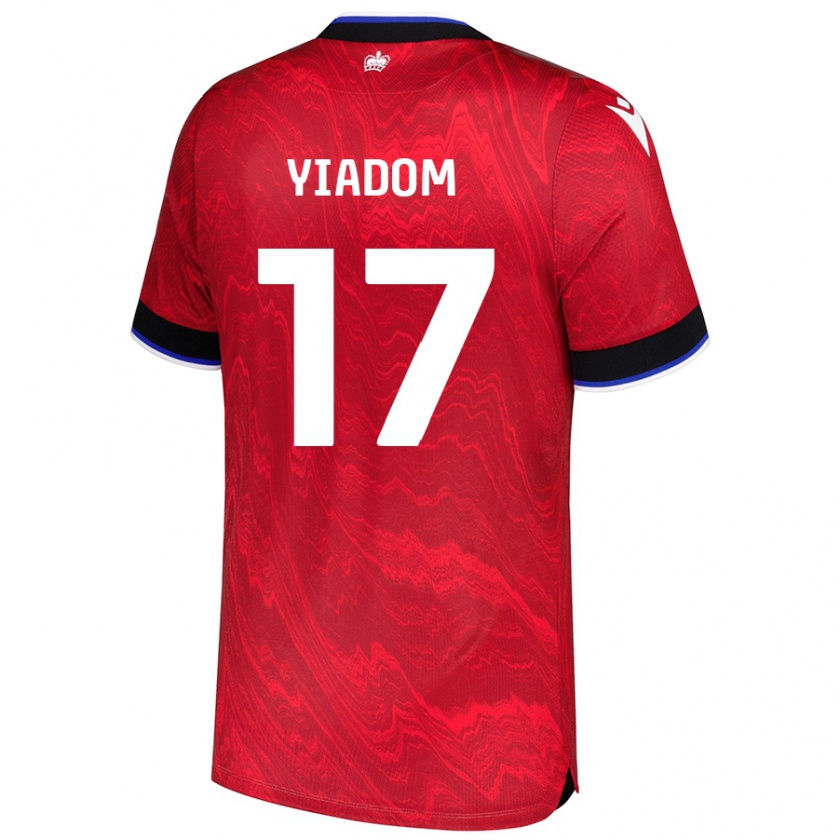 Kandiny Kinder Andy Yiadom #17 Rot Schwarz Auswärtstrikot Trikot 2024/25 T-Shirt