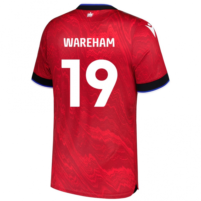 Kandiny Kinder Jayden Wareham #19 Rot Schwarz Auswärtstrikot Trikot 2024/25 T-Shirt