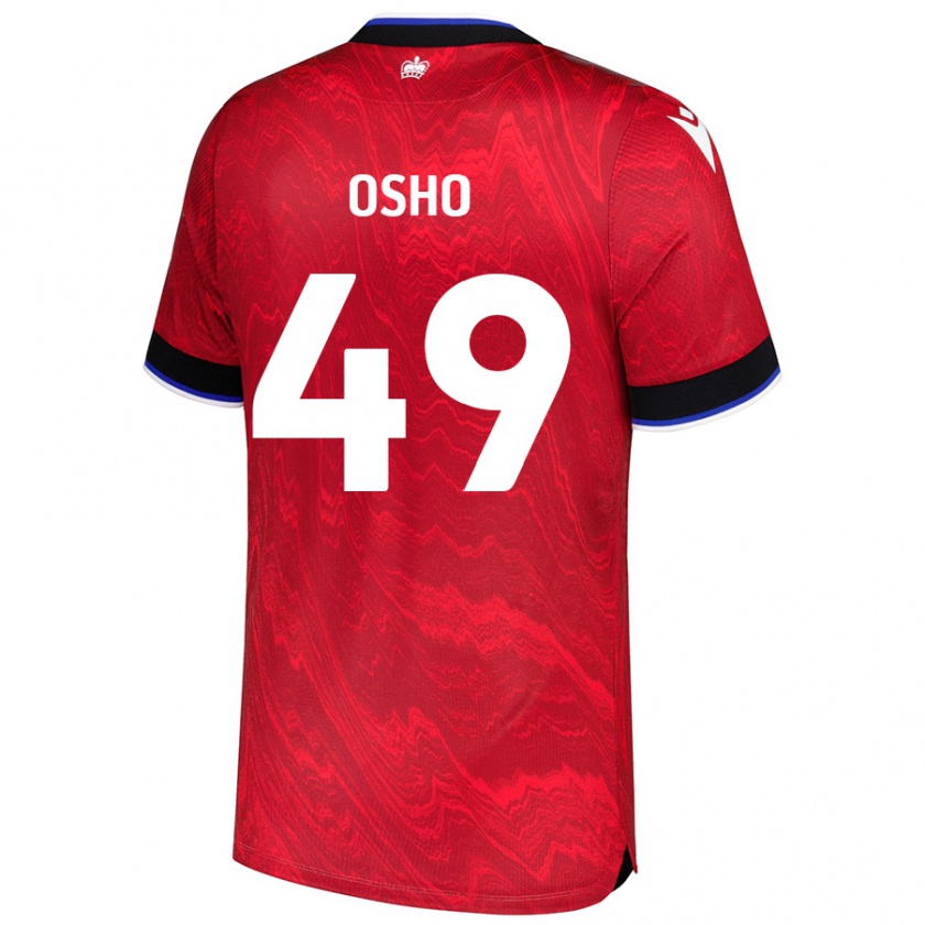 Kandiny Kinder Emmanuel Osho #49 Rot Schwarz Auswärtstrikot Trikot 2024/25 T-Shirt