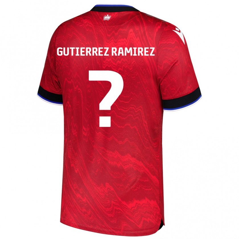 Kandiny Kinder William Gutierrez Ramirez #0 Rot Schwarz Auswärtstrikot Trikot 2024/25 T-Shirt