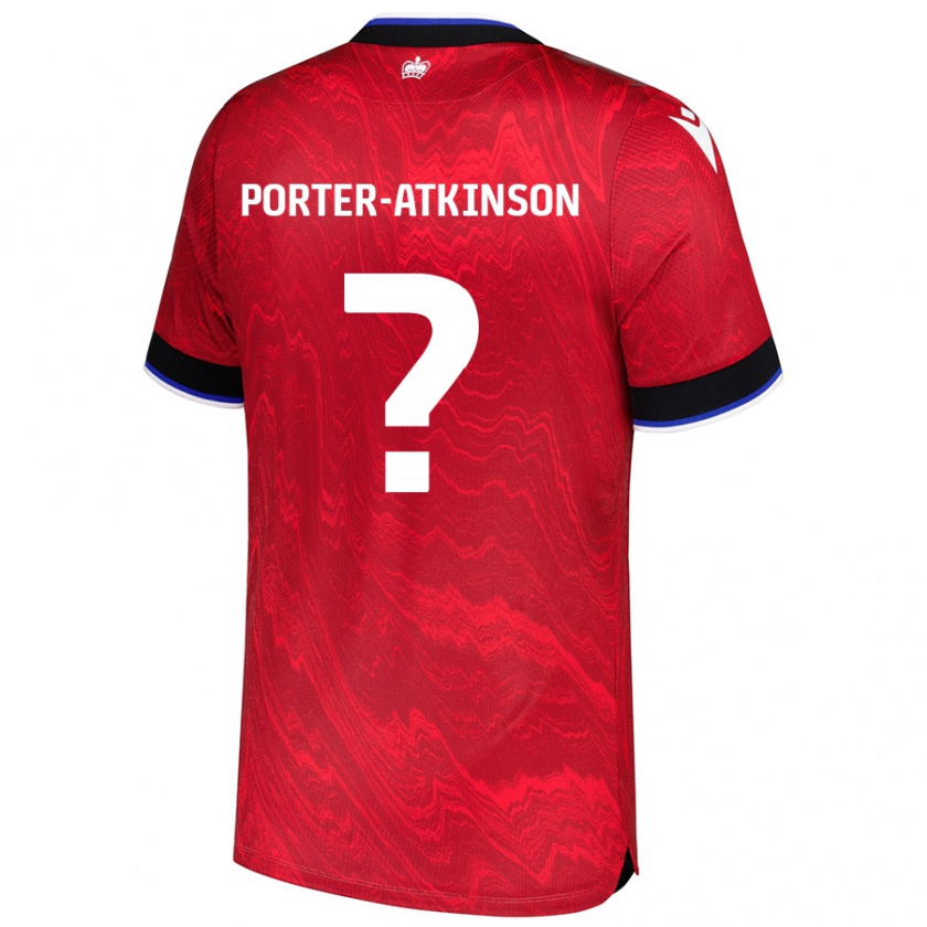 Kandiny Kinder Jayden Porter-Atkinson #0 Rot Schwarz Auswärtstrikot Trikot 2024/25 T-Shirt