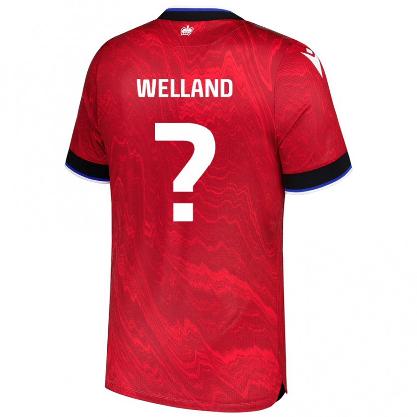 Kandiny Kinder Josh Welland #0 Rot Schwarz Auswärtstrikot Trikot 2024/25 T-Shirt