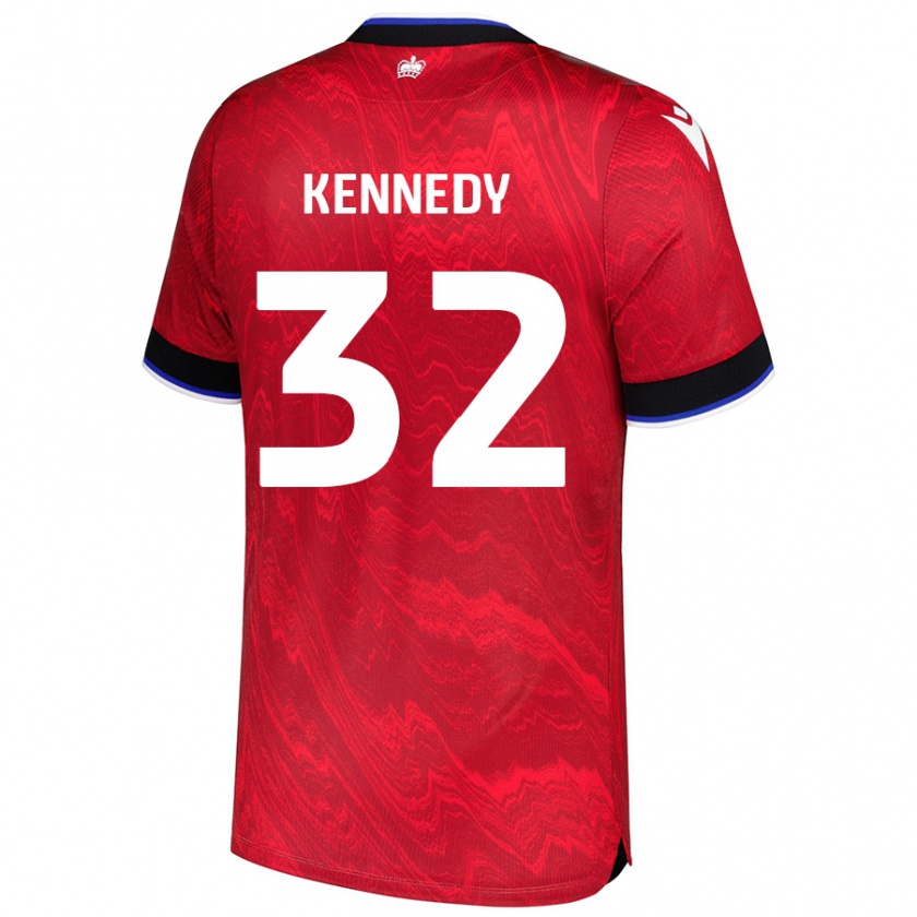 Kandiny Kinder Stevie Kennedy #32 Rot Schwarz Auswärtstrikot Trikot 2024/25 T-Shirt