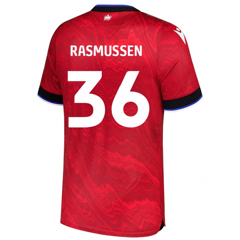 Kandiny Kinder Tash Rasmussen #36 Rot Schwarz Auswärtstrikot Trikot 2024/25 T-Shirt