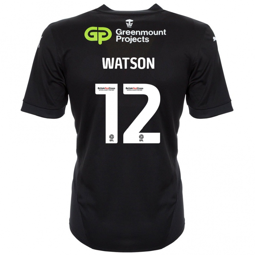 Kandiny Kinder Tom Watson #12 Schwarz Auswärtstrikot Trikot 2024/25 T-Shirt