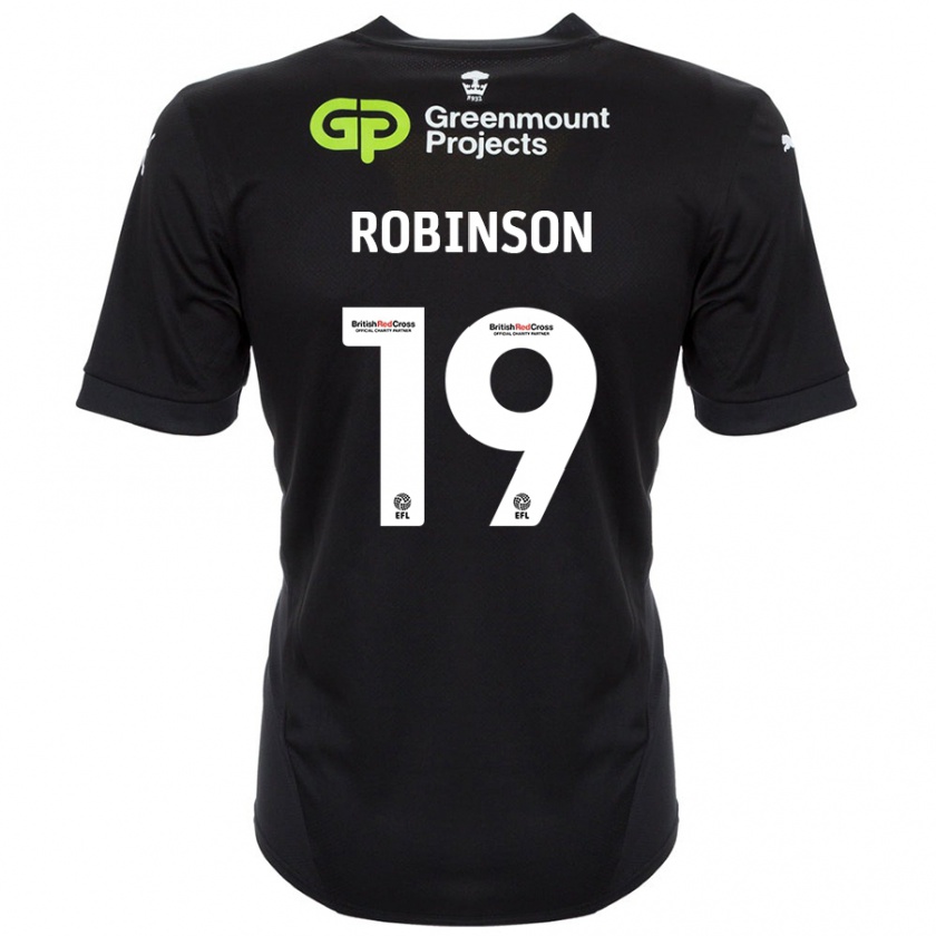 Kandiny Kinder Luke Robinson #19 Schwarz Auswärtstrikot Trikot 2024/25 T-Shirt