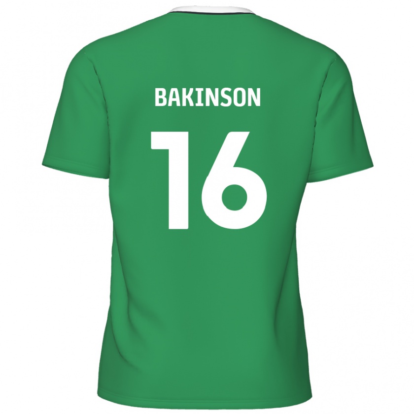 Kandiny Kinder Tyreeq Bakinson #16 Grün Weiße Streifen Auswärtstrikot Trikot 2024/25 T-Shirt