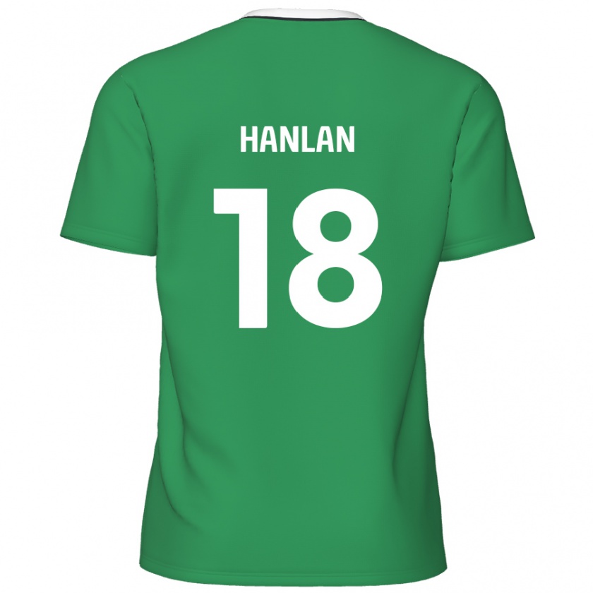 Kandiny Kinder Brandon Hanlan #18 Grün Weiße Streifen Auswärtstrikot Trikot 2024/25 T-Shirt