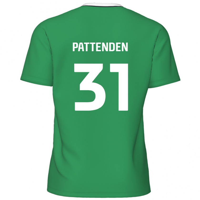 Kandiny Kinder Jasper Pattenden #31 Grün Weiße Streifen Auswärtstrikot Trikot 2024/25 T-Shirt