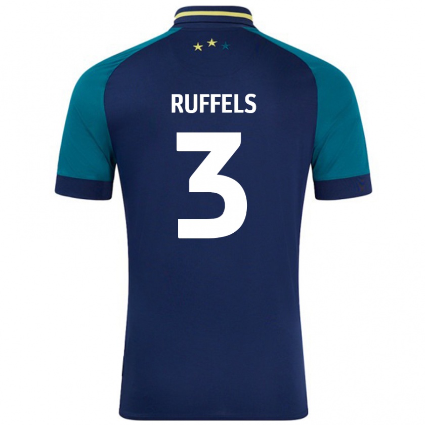 Kandiny Kinder Josh Ruffels #3 Marine Dunkelgrün Auswärtstrikot Trikot 2024/25 T-Shirt