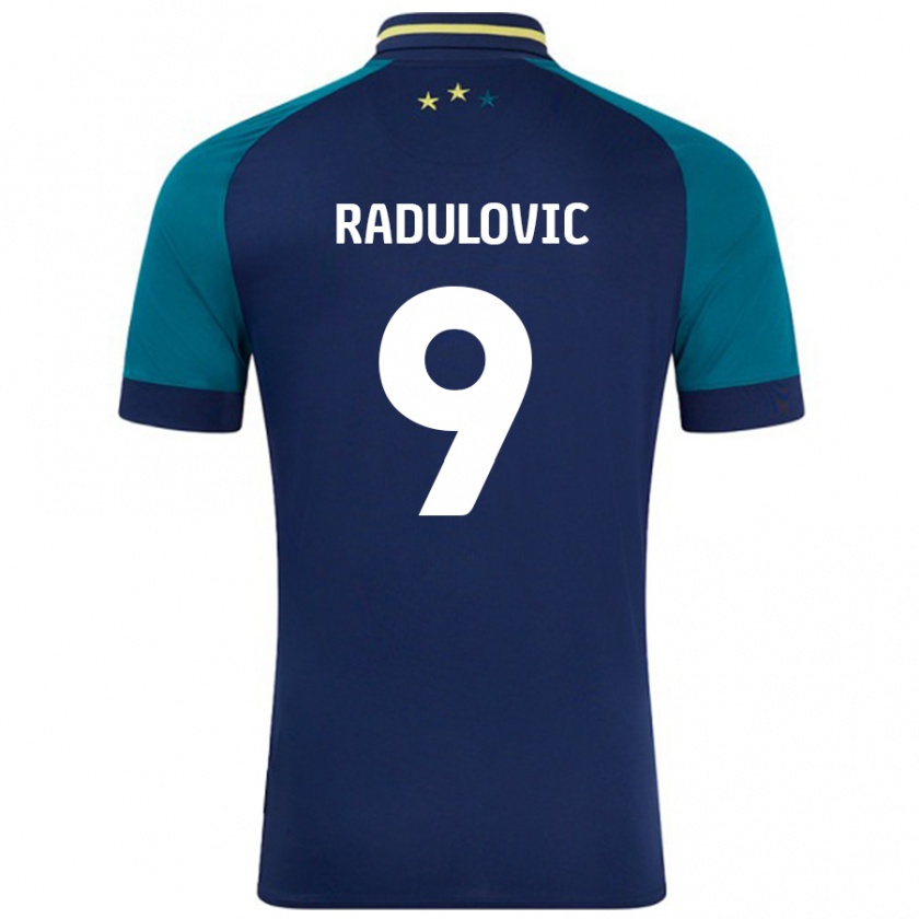 Kandiny Kinder Bojan Radulovic #9 Marine Dunkelgrün Auswärtstrikot Trikot 2024/25 T-Shirt