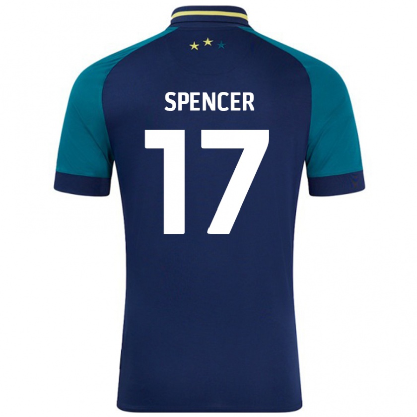 Kandiny Kinder Brodie Spencer #17 Marine Dunkelgrün Auswärtstrikot Trikot 2024/25 T-Shirt