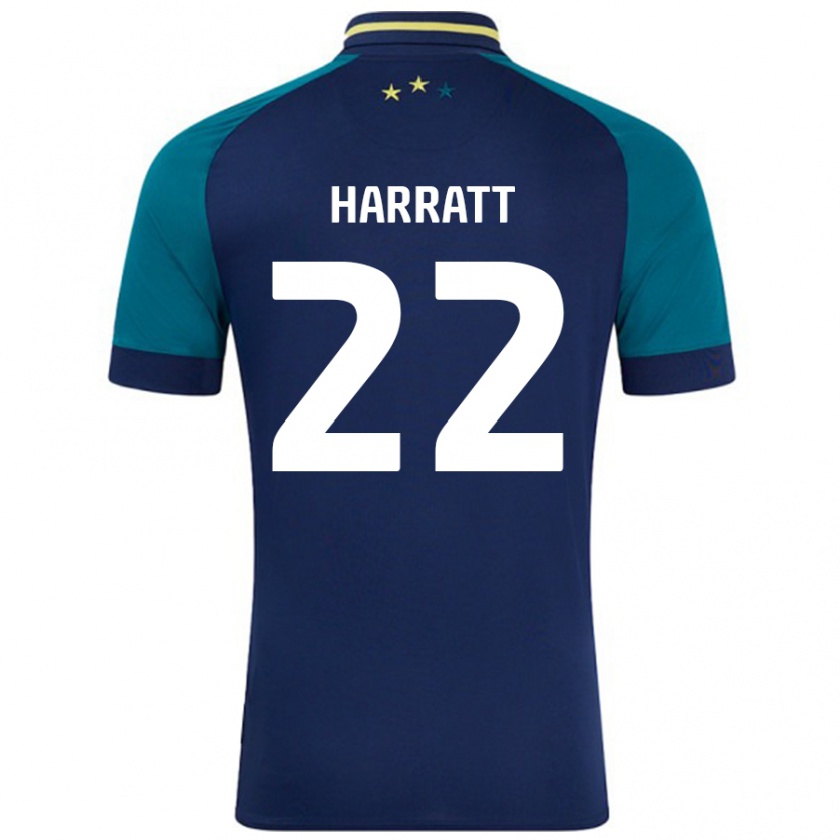 Kandiny Kinder Kian Harratt #22 Marine Dunkelgrün Auswärtstrikot Trikot 2024/25 T-Shirt