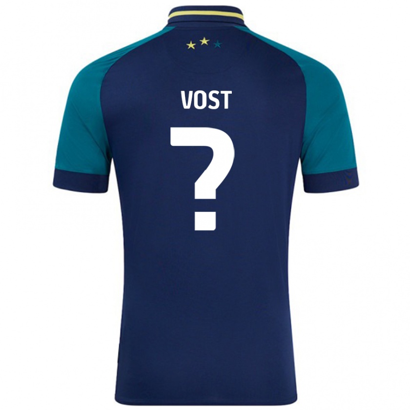 Kandiny Kinder Daniel Vost #0 Marine Dunkelgrün Auswärtstrikot Trikot 2024/25 T-Shirt