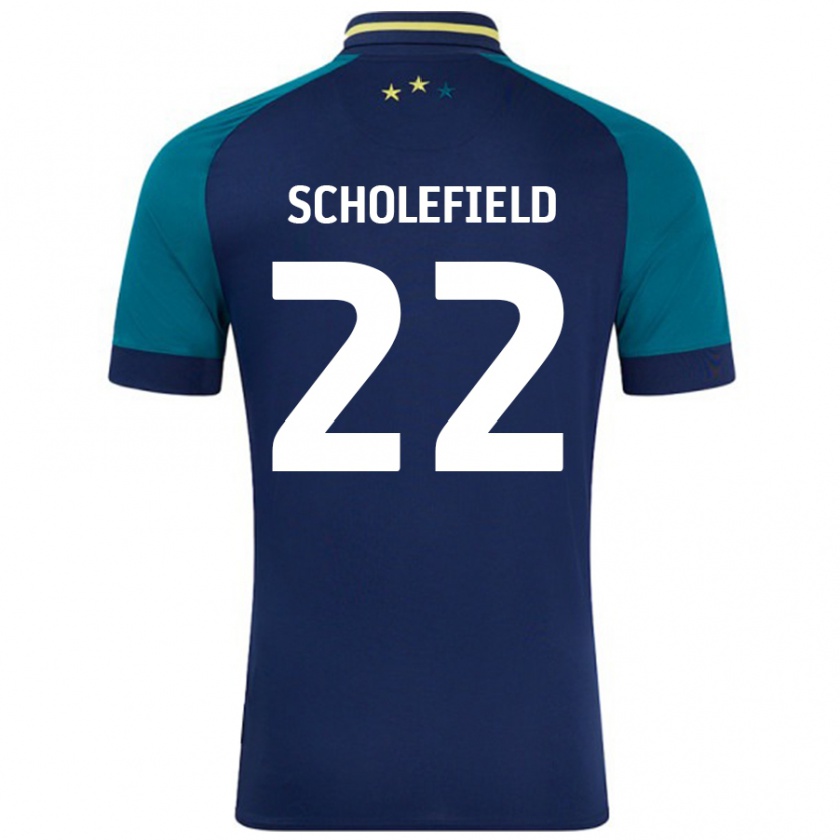 Kandiny Kinder Lois Scholefield #22 Marine Dunkelgrün Auswärtstrikot Trikot 2024/25 T-Shirt