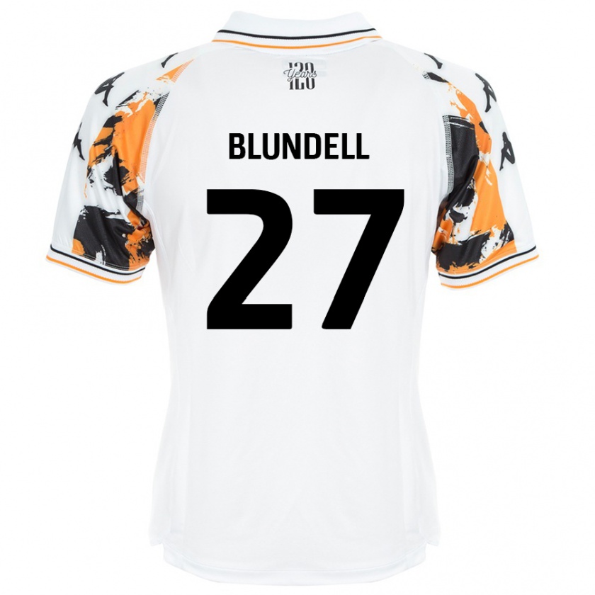 Kandiny Kinder Maddie Blundell #27 Weiß Auswärtstrikot Trikot 2024/25 T-Shirt