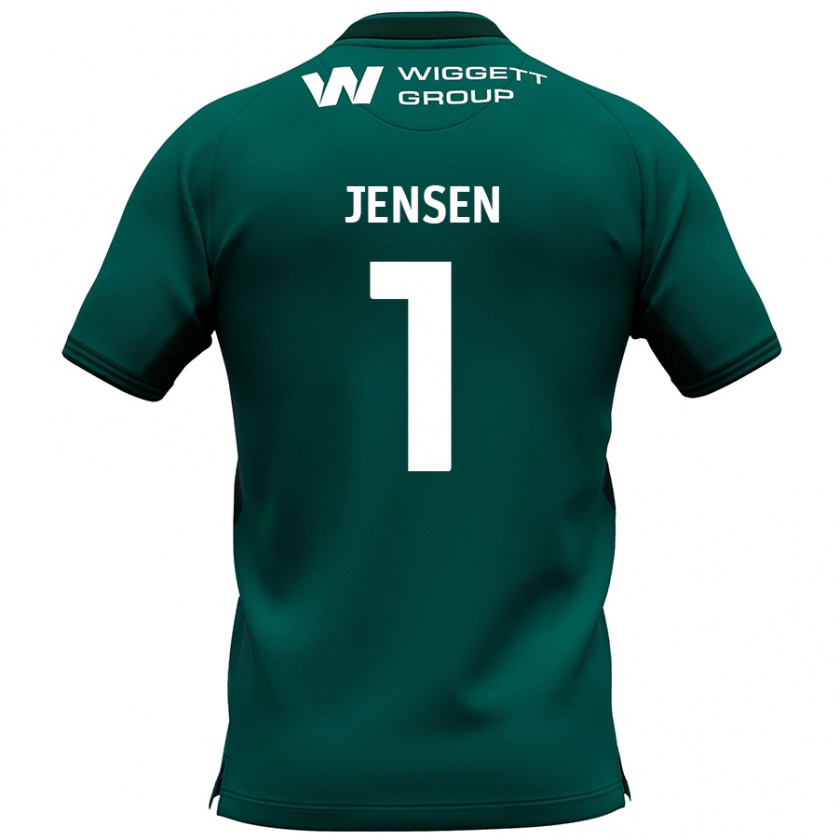 Kandiny Kinder Lukas Jensen #1 Grün Auswärtstrikot Trikot 2024/25 T-Shirt