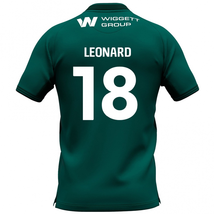 Kandiny Kinder Ryan Leonard #18 Grün Auswärtstrikot Trikot 2024/25 T-Shirt